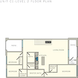 3 bedroom 2 bathroom C1 Floor Plan at Aviator at Brooks, San Antonio, Texas